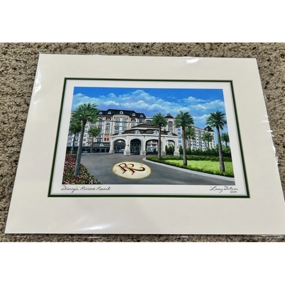 Disney Parks RIVIERA RESORT Larry Dotson Art Print 20" x 15" WDW NEW DVC